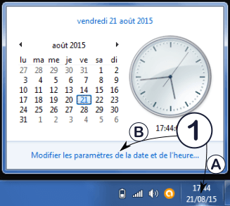 Windows - ajuster la date et l'heure 1