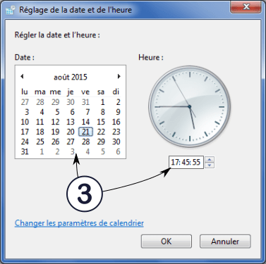 Windows - ajuster la date et l'heure 3
