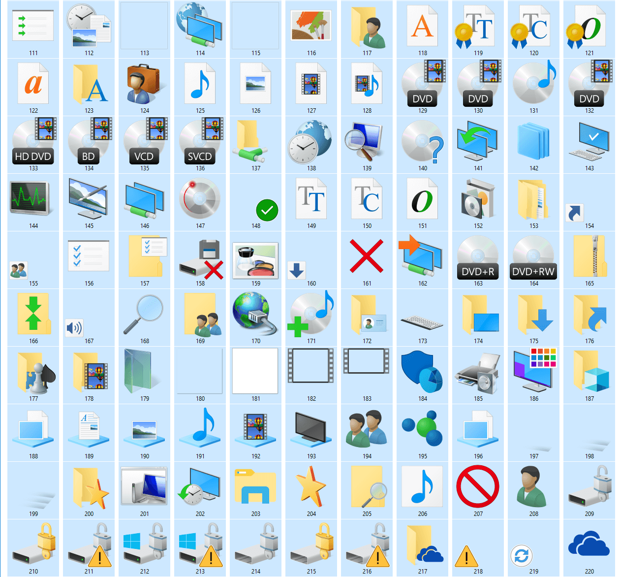 Windows 10 icons of imageres.dll (2/4)