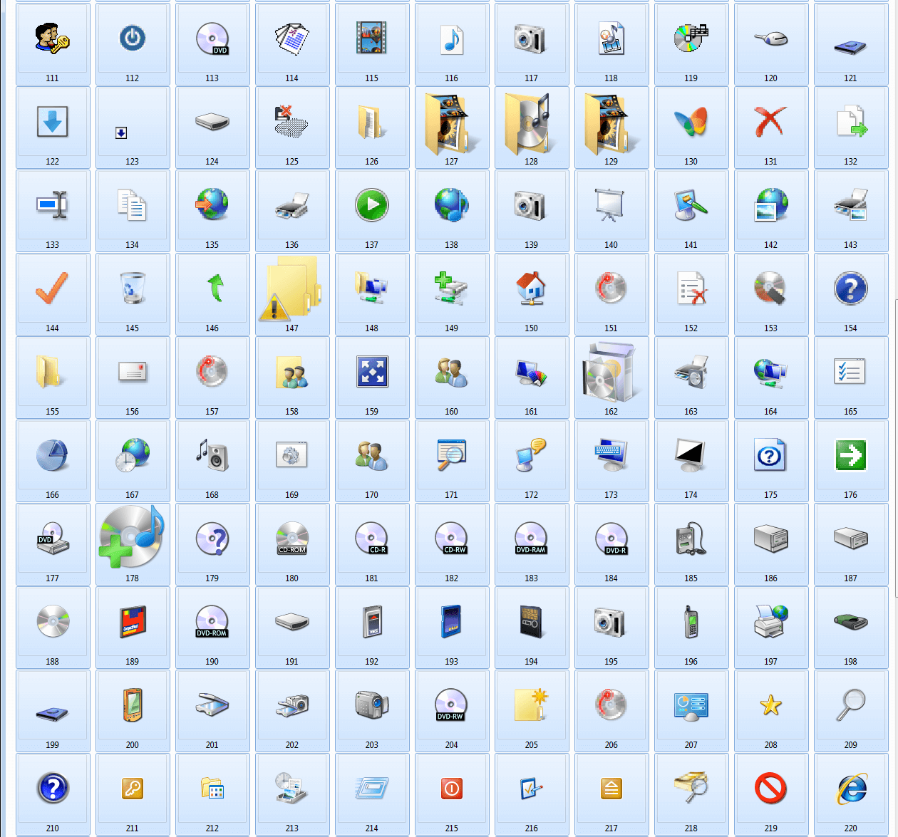Windows 7 icons of shell32.dll (2/3)