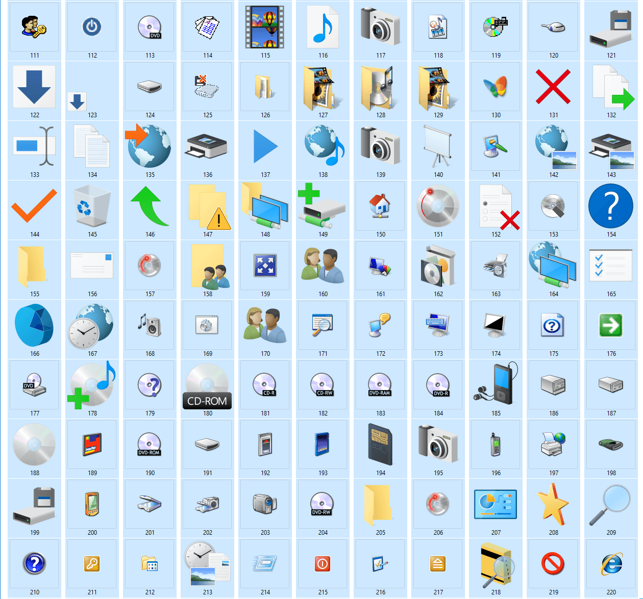 Windows 10 icons of shell32.dll (2/3)