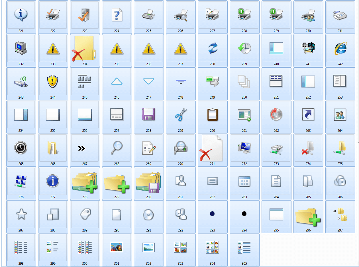Windows 7 icons of shell32.dll (3/3)