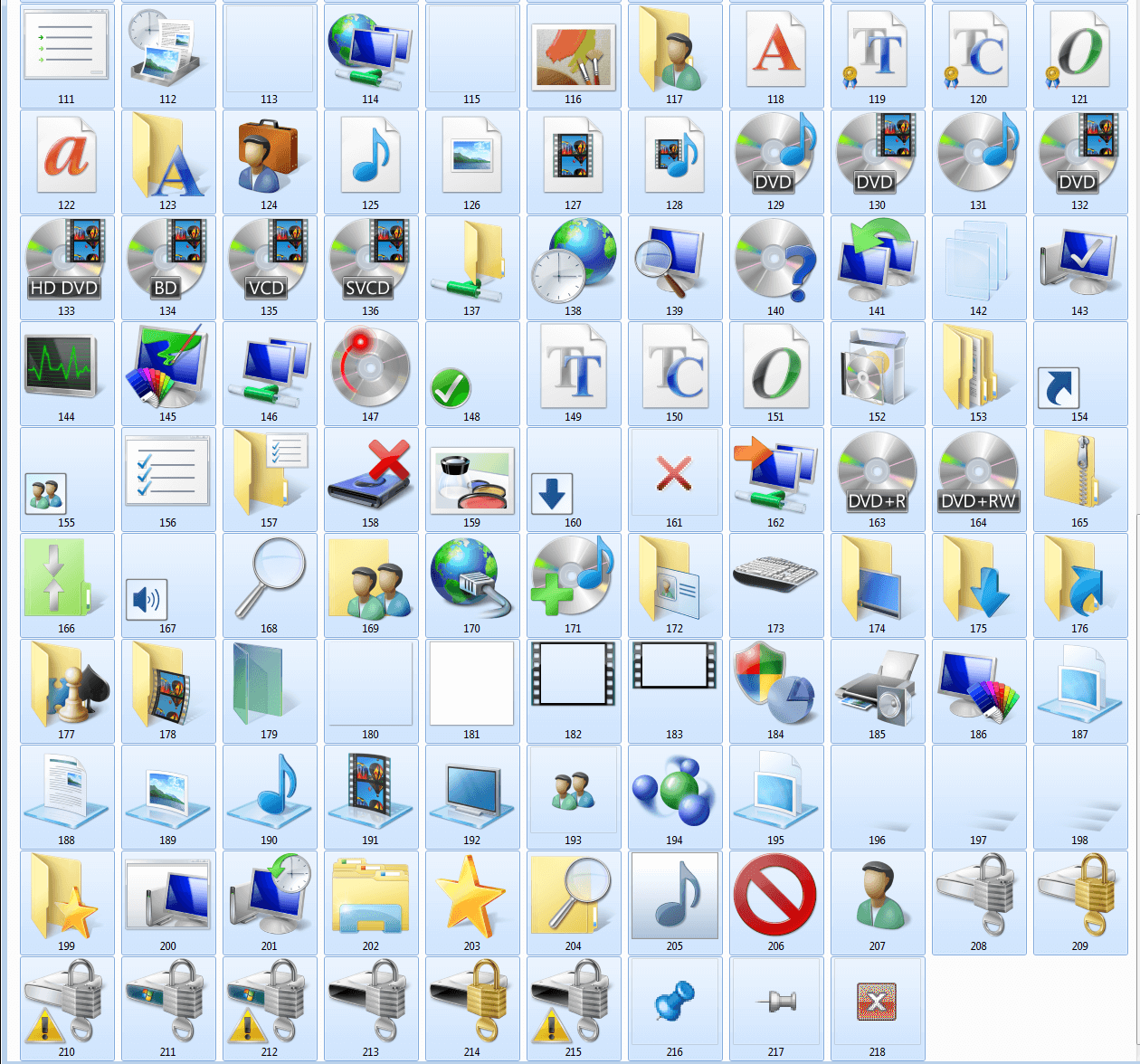 Windows 7 icons of imageres.dll (2/2)