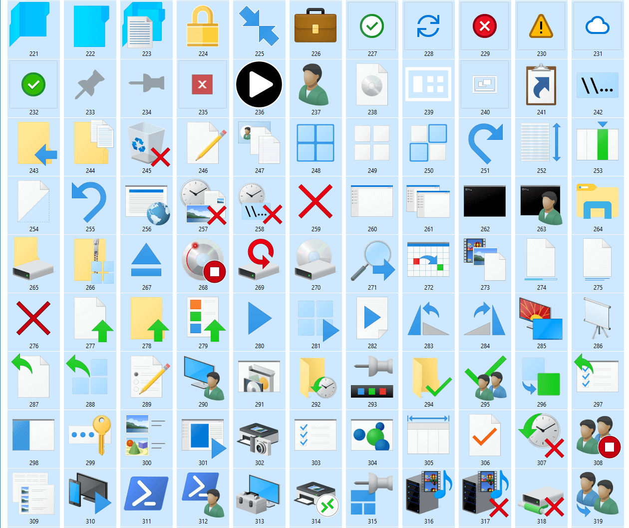 Windows 10 icons of imageres.dll (3/4)