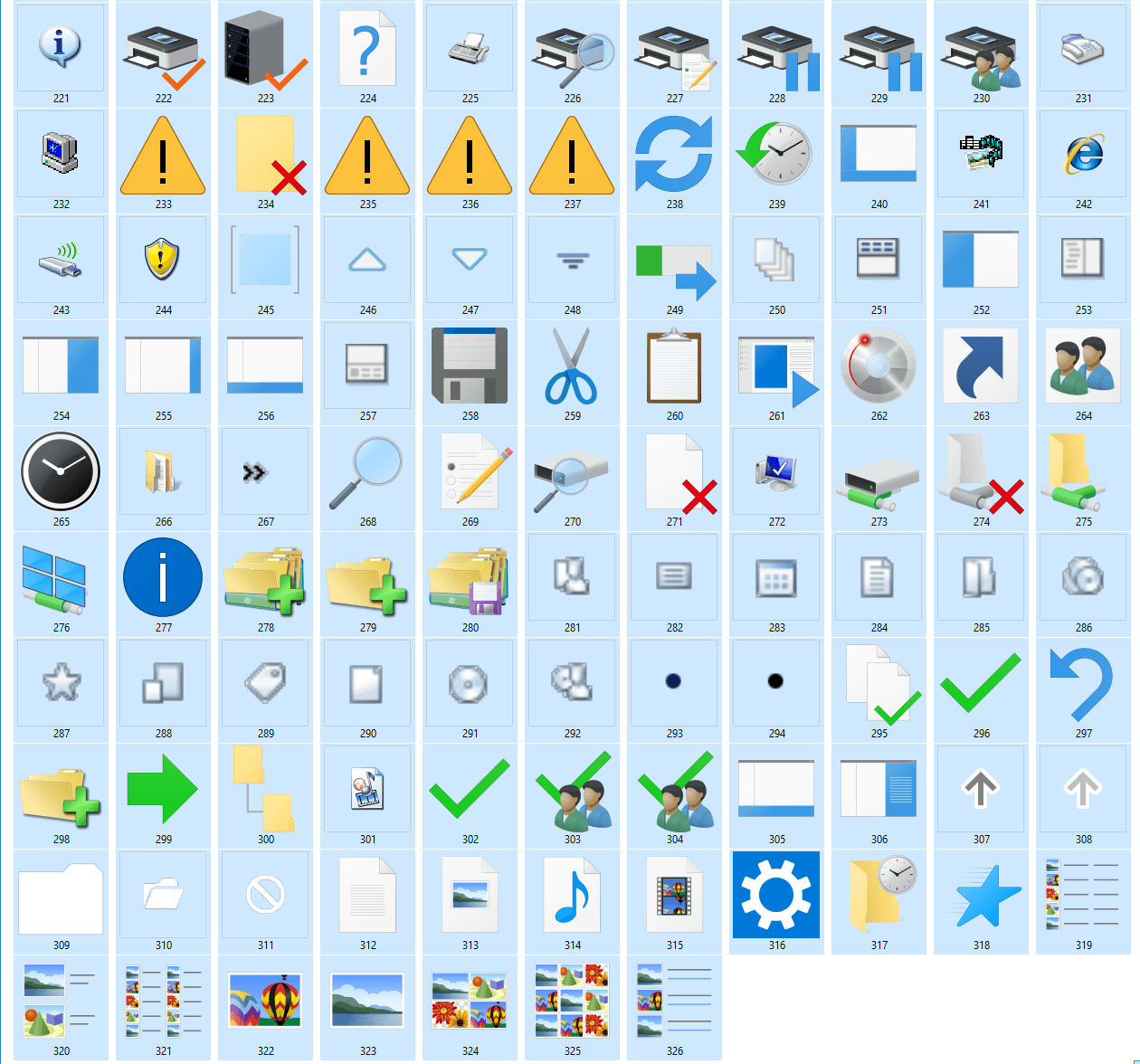 Windows 10 icons of shell32.dll (3/3)