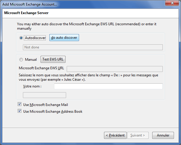 Configuration d'ExQuilla 3 sur 5
