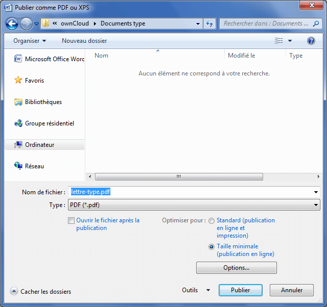 Microsoft Office Word - Générer un fichier PDF 2 sur 2