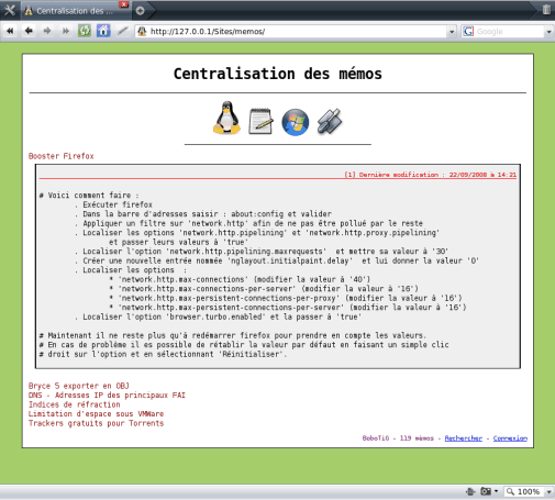 Centralisation des mémos
