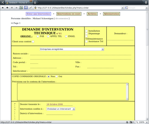 GED - Fiches d'interventions
